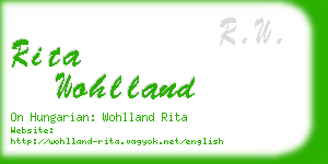 rita wohlland business card